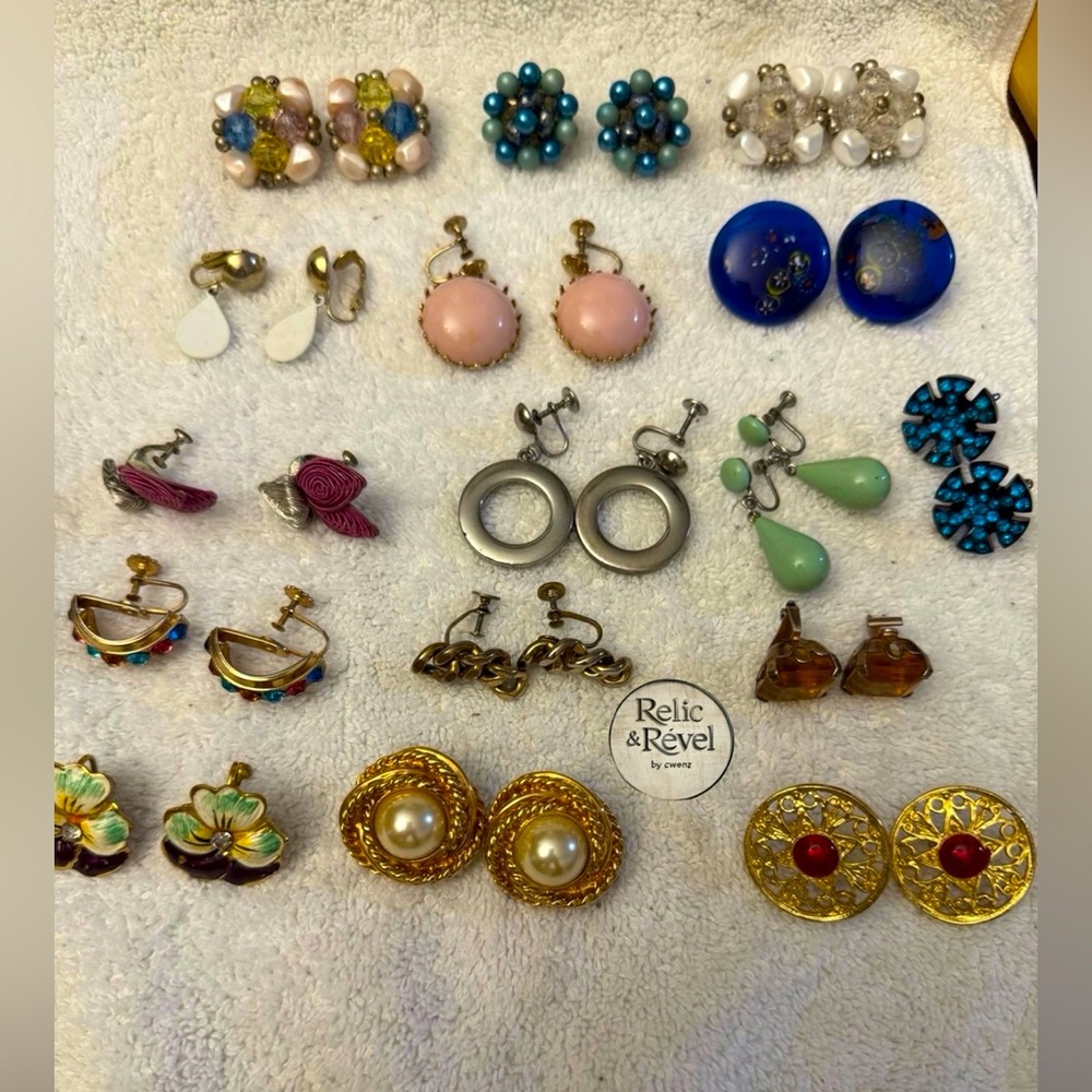 Vintage Clip-On & Screw-Back Earrings - 16 Pairs of Retro Glam!